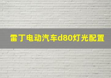 雷丁电动汽车d80灯光配置