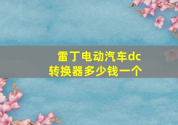 雷丁电动汽车dc转换器多少钱一个