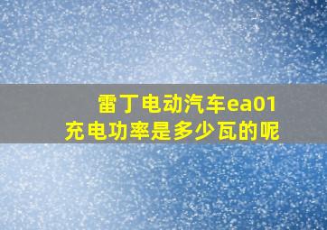 雷丁电动汽车ea01充电功率是多少瓦的呢