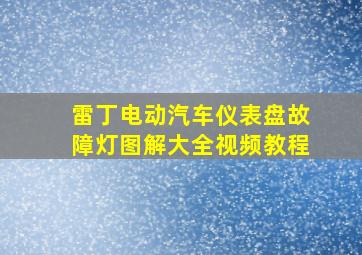 雷丁电动汽车仪表盘故障灯图解大全视频教程