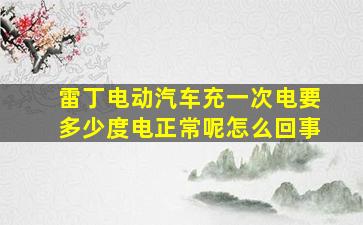 雷丁电动汽车充一次电要多少度电正常呢怎么回事