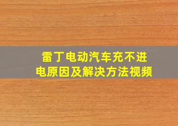 雷丁电动汽车充不进电原因及解决方法视频