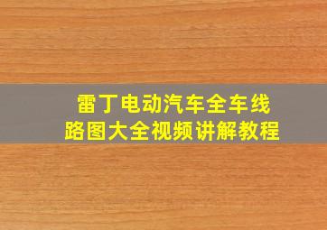 雷丁电动汽车全车线路图大全视频讲解教程