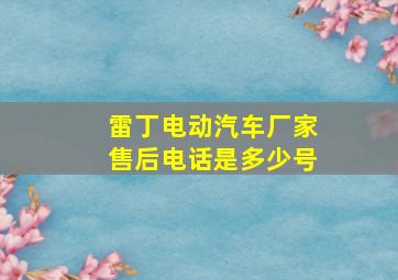 雷丁电动汽车厂家售后电话是多少号