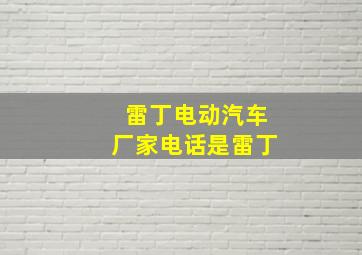 雷丁电动汽车厂家电话是雷丁