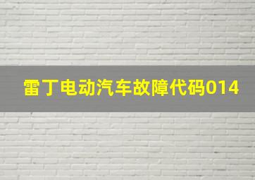 雷丁电动汽车故障代码014