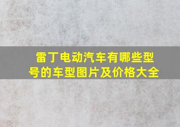 雷丁电动汽车有哪些型号的车型图片及价格大全