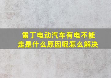 雷丁电动汽车有电不能走是什么原因呢怎么解决