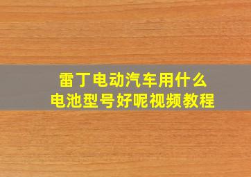 雷丁电动汽车用什么电池型号好呢视频教程