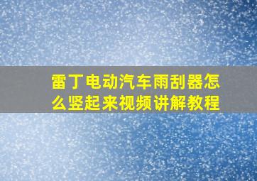 雷丁电动汽车雨刮器怎么竖起来视频讲解教程