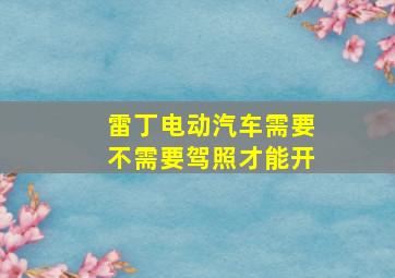 雷丁电动汽车需要不需要驾照才能开