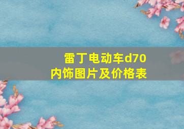 雷丁电动车d70内饰图片及价格表