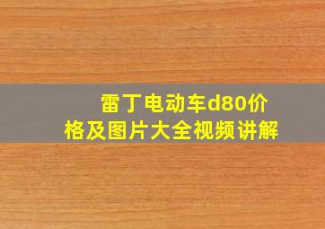 雷丁电动车d80价格及图片大全视频讲解