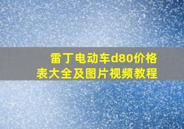 雷丁电动车d80价格表大全及图片视频教程