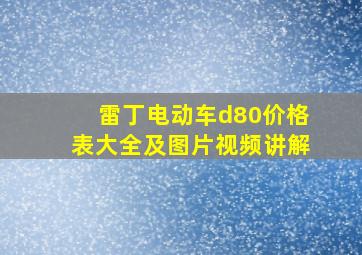 雷丁电动车d80价格表大全及图片视频讲解