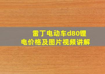 雷丁电动车d80锂电价格及图片视频讲解