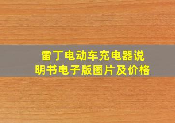 雷丁电动车充电器说明书电子版图片及价格