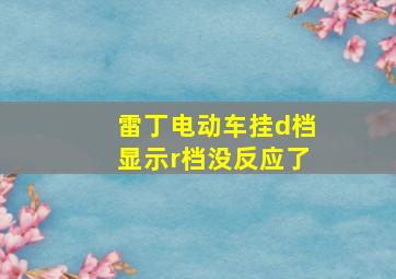 雷丁电动车挂d档显示r档没反应了