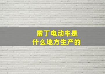 雷丁电动车是什么地方生产的