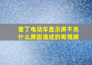 雷丁电动车显示屏不亮什么原因造成的呢视频