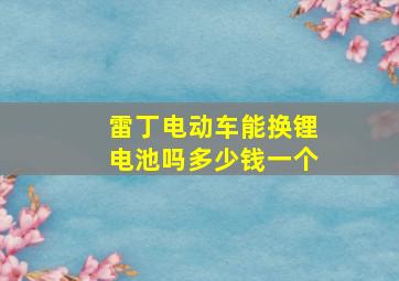 雷丁电动车能换锂电池吗多少钱一个