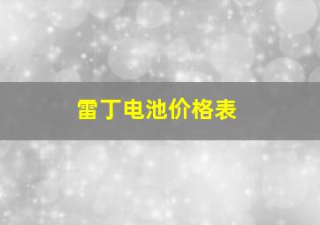 雷丁电池价格表