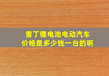 雷丁锂电池电动汽车价格是多少钱一台的啊