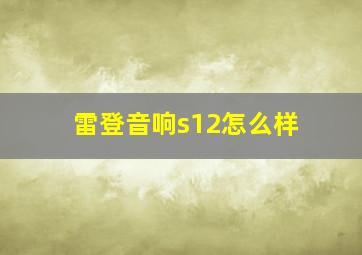 雷登音响s12怎么样