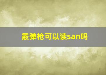 霰弹枪可以读san吗