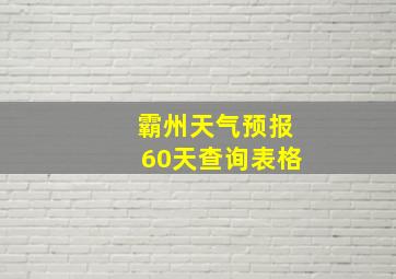 霸州天气预报60天查询表格