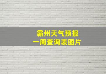 霸州天气预报一周查询表图片