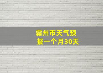 霸州市天气预报一个月30天