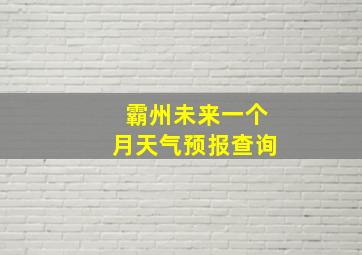 霸州未来一个月天气预报查询