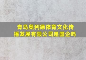 青岛奥利德体育文化传播发展有限公司是国企吗