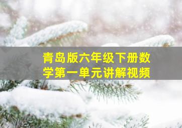 青岛版六年级下册数学第一单元讲解视频