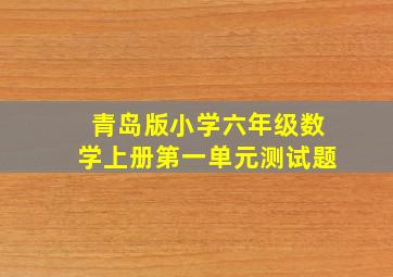 青岛版小学六年级数学上册第一单元测试题