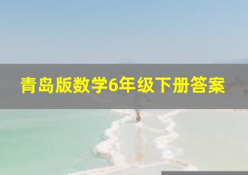 青岛版数学6年级下册答案