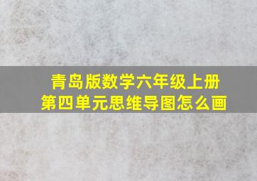 青岛版数学六年级上册第四单元思维导图怎么画