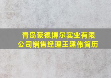 青岛豪德博尔实业有限公司销售经理王建伟简历