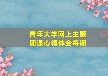 青年大学网上主题团课心得体会每期