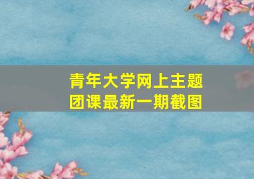 青年大学网上主题团课最新一期截图