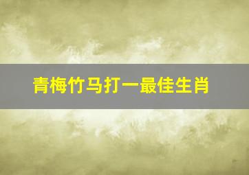 青梅竹马打一最佳生肖