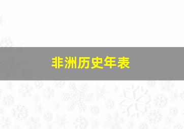 非洲历史年表