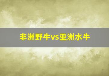 非洲野牛vs亚洲水牛