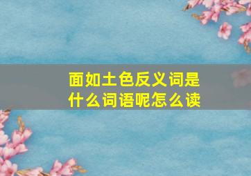 面如土色反义词是什么词语呢怎么读