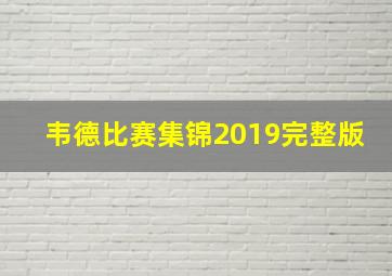 韦德比赛集锦2019完整版