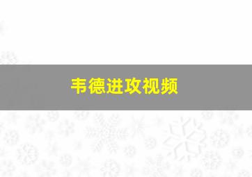 韦德进攻视频