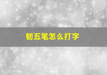 韧五笔怎么打字