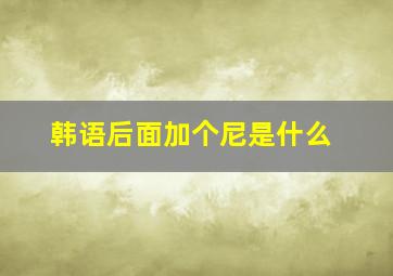 韩语后面加个尼是什么