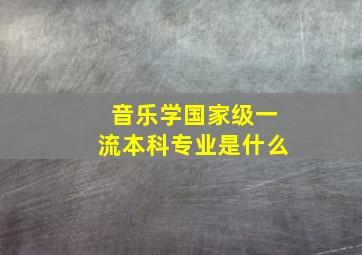 音乐学国家级一流本科专业是什么